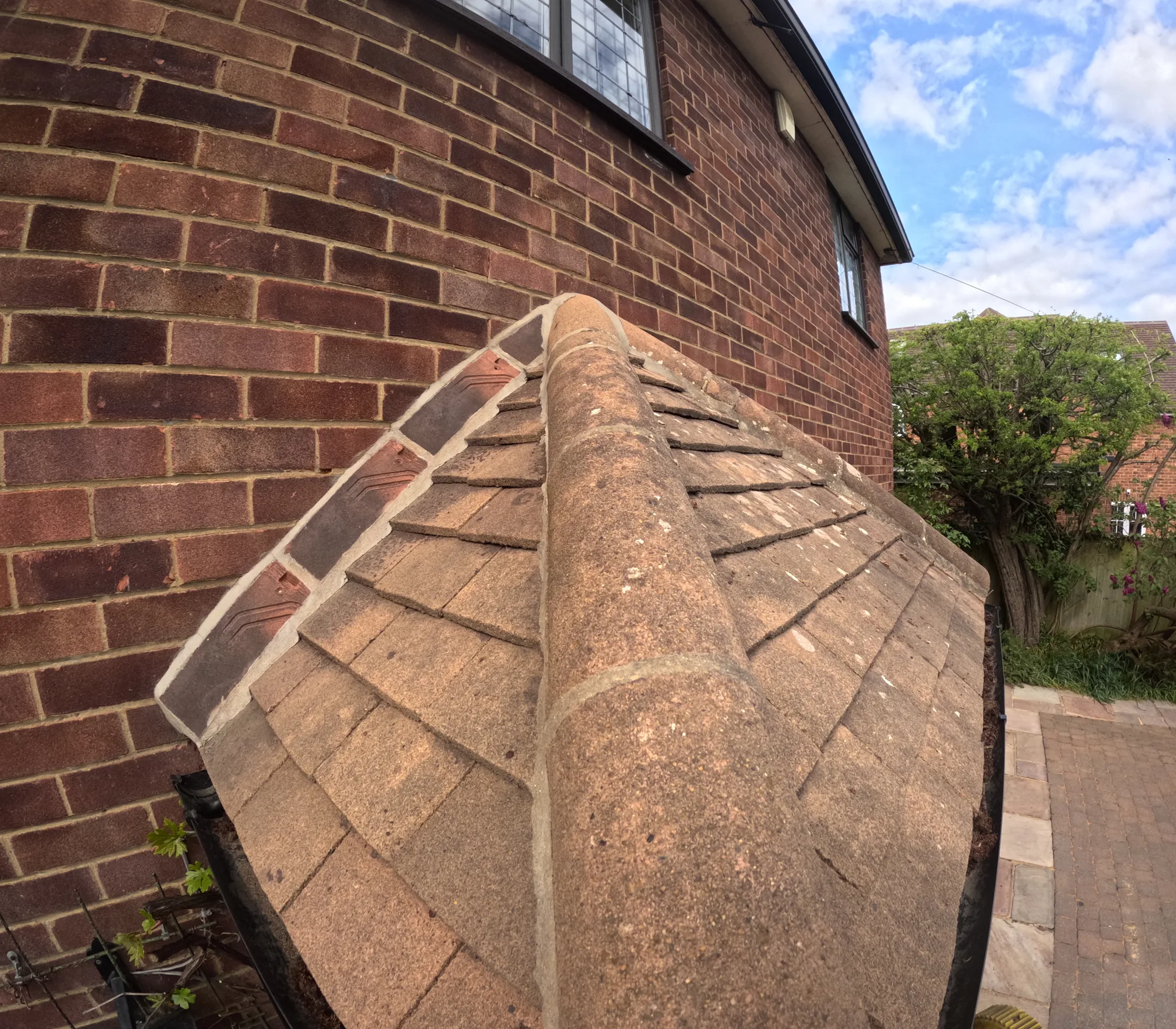 Cleaned bay roof after roof cleaning in Rickmansworth
